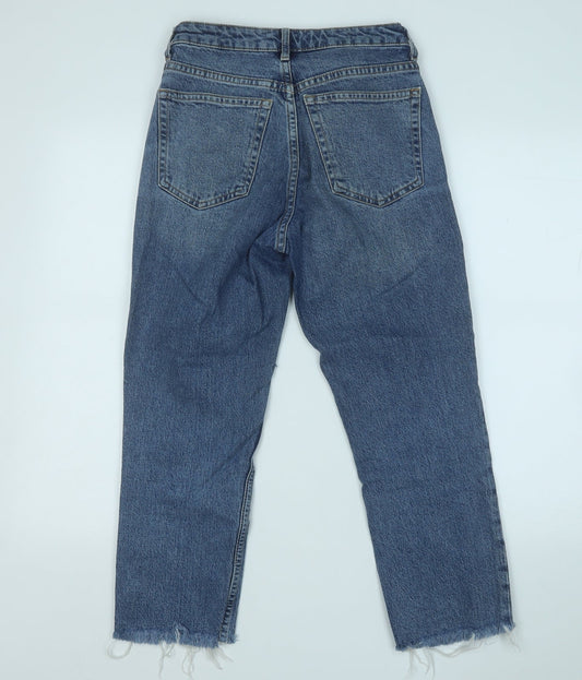 Topshop Womens Blue Cotton Straight Jeans Size 25 in L30 in Regular