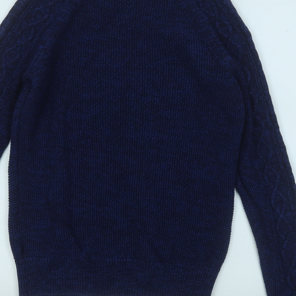 Gap Womens Blue Round Neck Cotton Pullover Jumper Size XS