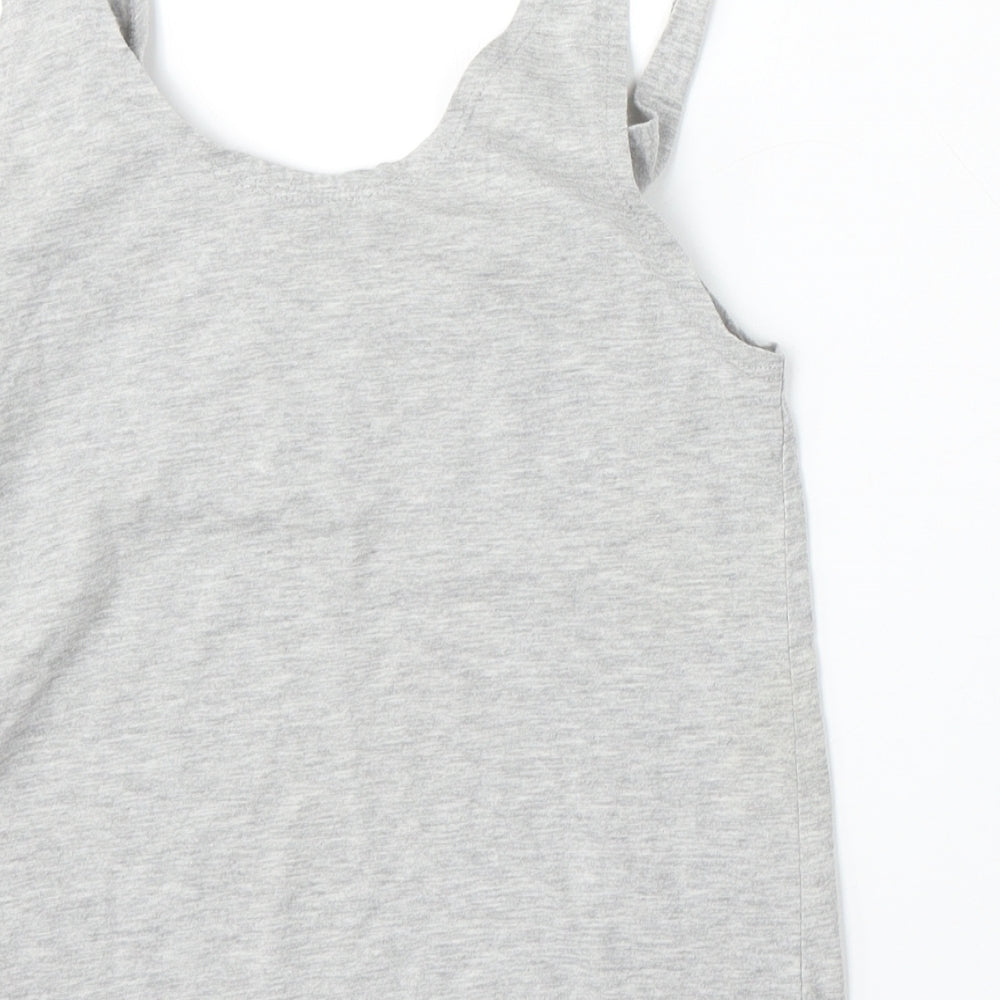Womens UK Size 8 Fashion Union Grey Basic Tank