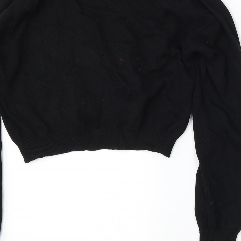 SheIn Womens Black V-Neck Acrylic Pullover Jumper Size S