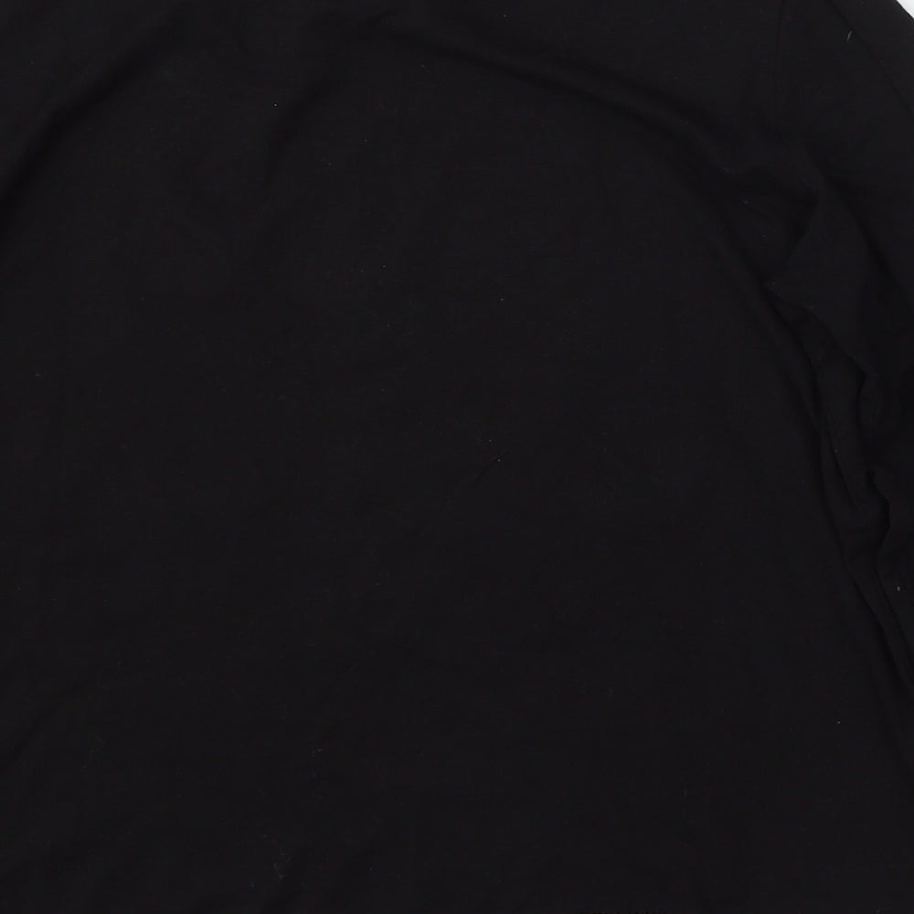 Womens UK Size M Lebek Black Basic T-Shirt