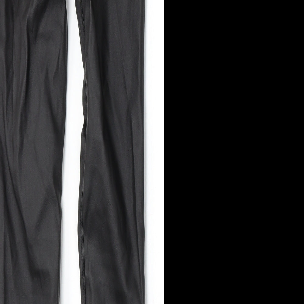Denim & Co. Womens Black Polyester Trousers Size 8 L30 in Slim