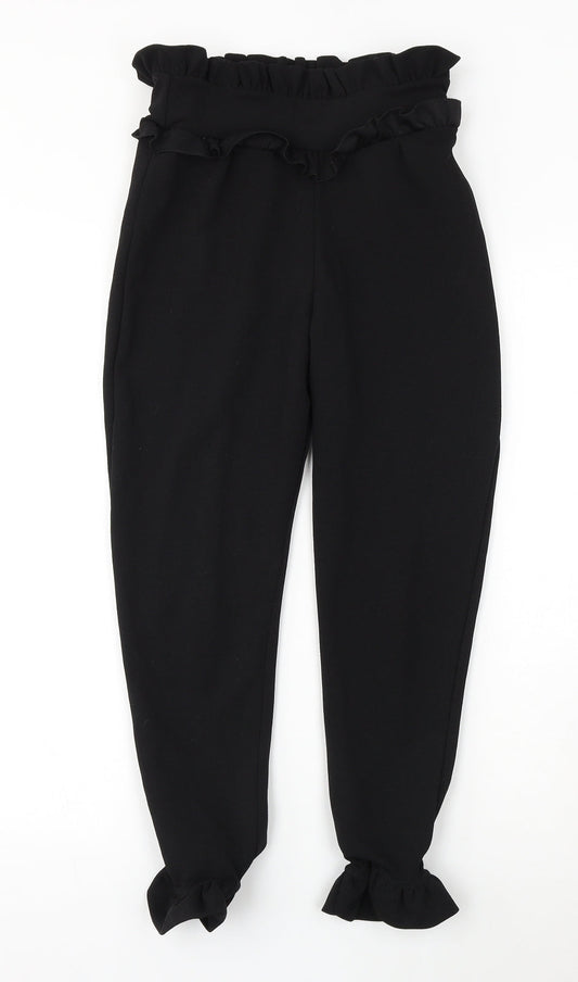 Womens UK Size 8 PRETTYLITTLETHING Regular Fit Black Trousers