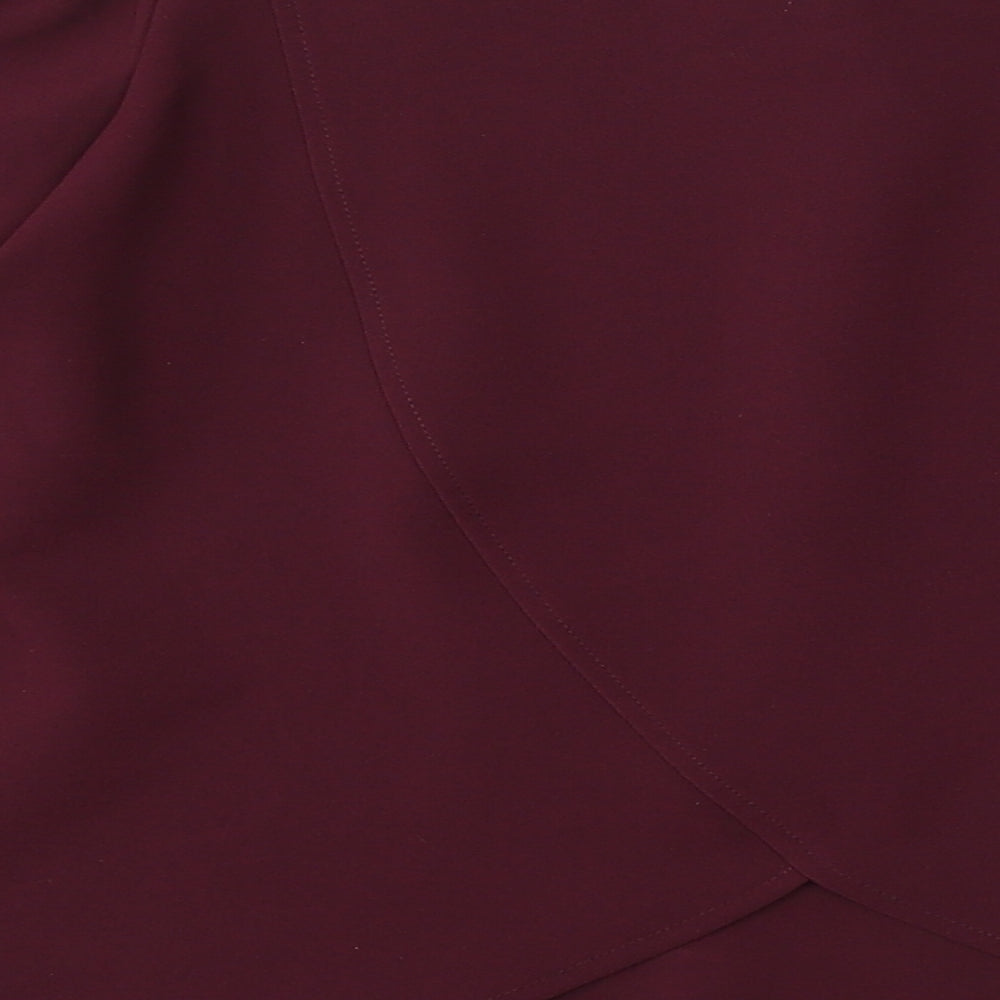 Atmosphere Womens Red Polyester Basic Blouse Size 8 Round Neck