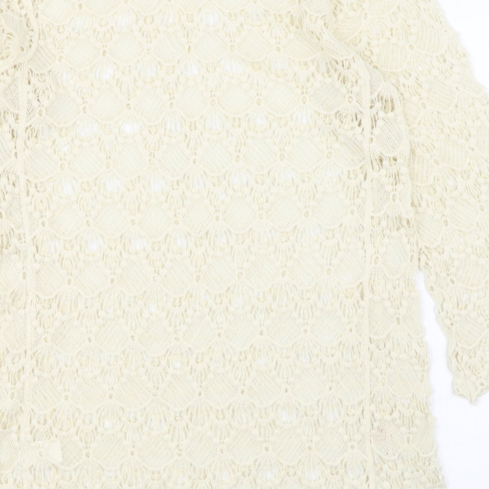 Mirumi Womens Ivory Boat Neck 100% Cotton Pullover Jumper Size M