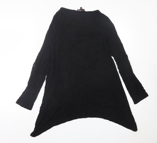 Papaya Womens Black Viscose A-Line Size 10 Crew Neck Pullover