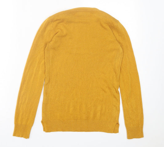 Atmosphere Womens Yellow Crew Neck Acrylic Pullover Jumper Size 6