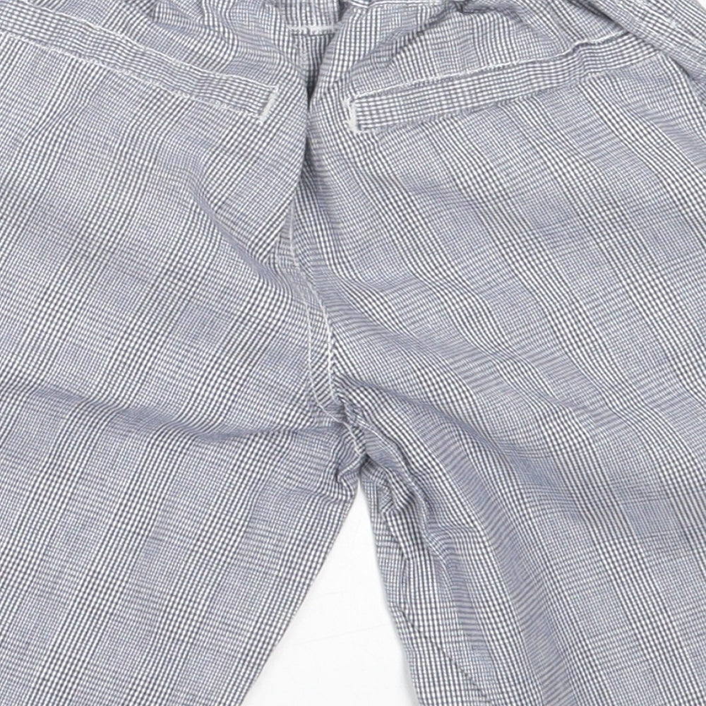 H+T Boys Blue Houndstooth Cotton Bermuda Shorts Size 5 Years Regular Buckle