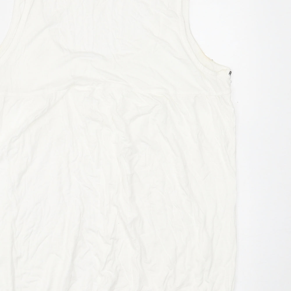 Womens UK Size 16 Savoir White Basic Tank