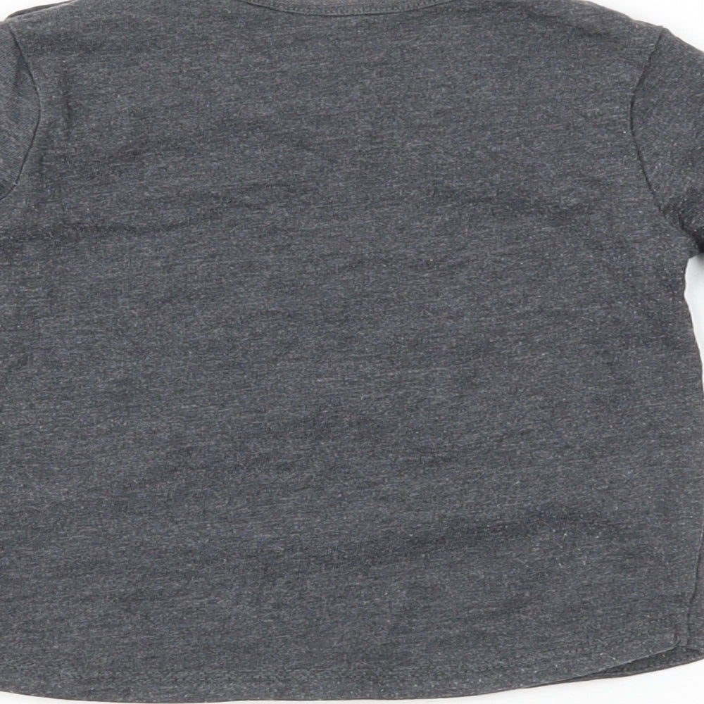 TU Girls Grey Cotton Pullover Casual Size 9-12 Months Crew Neck