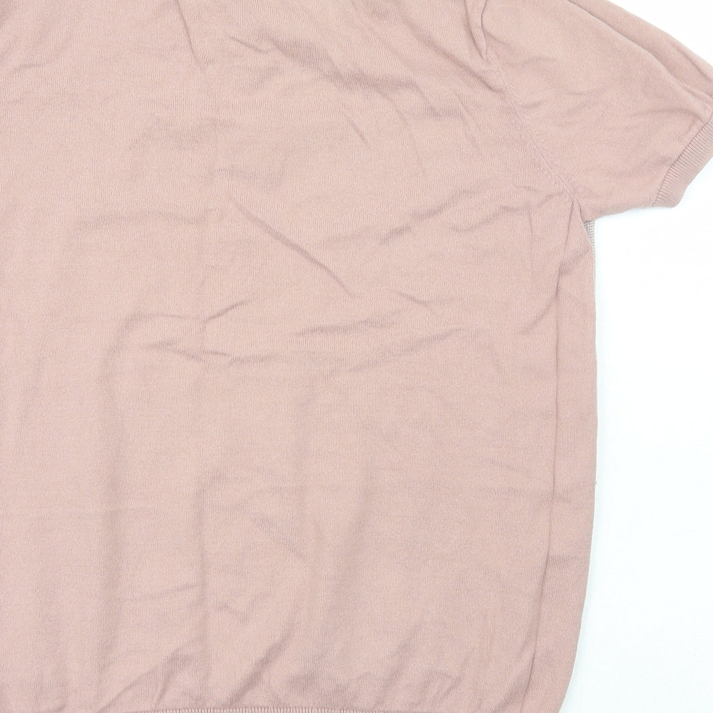 Burton Mens Pink Polyester Polo Size L Collared