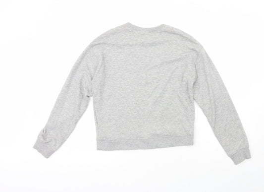 H&M Womens Grey Crew Neck Cotton Pullover Jumper Size XS - Love