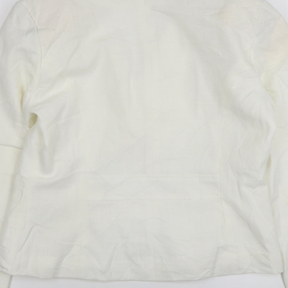 Poetic Land Womens White Modal Jacket Suit Jacket Size 14