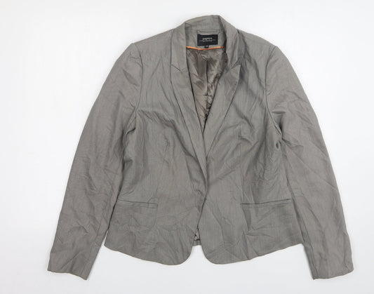 Papaya Womens Grey Polyester Jacket Suit Jacket Size 14
