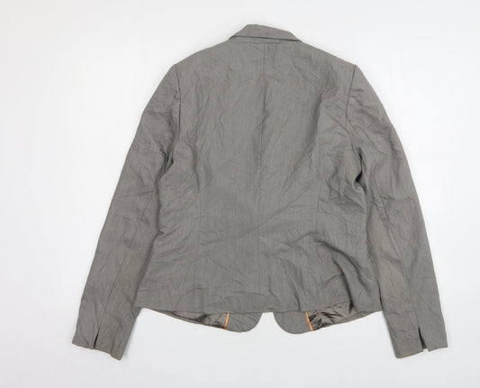 Papaya Womens Grey Polyester Jacket Suit Jacket Size 14