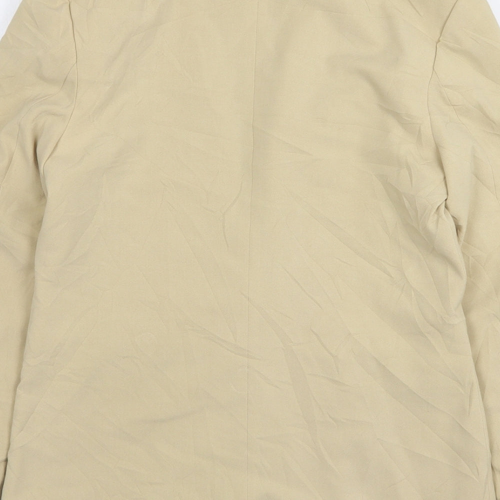 H&M Womens Beige Polyester Jacket Suit Jacket Size 10