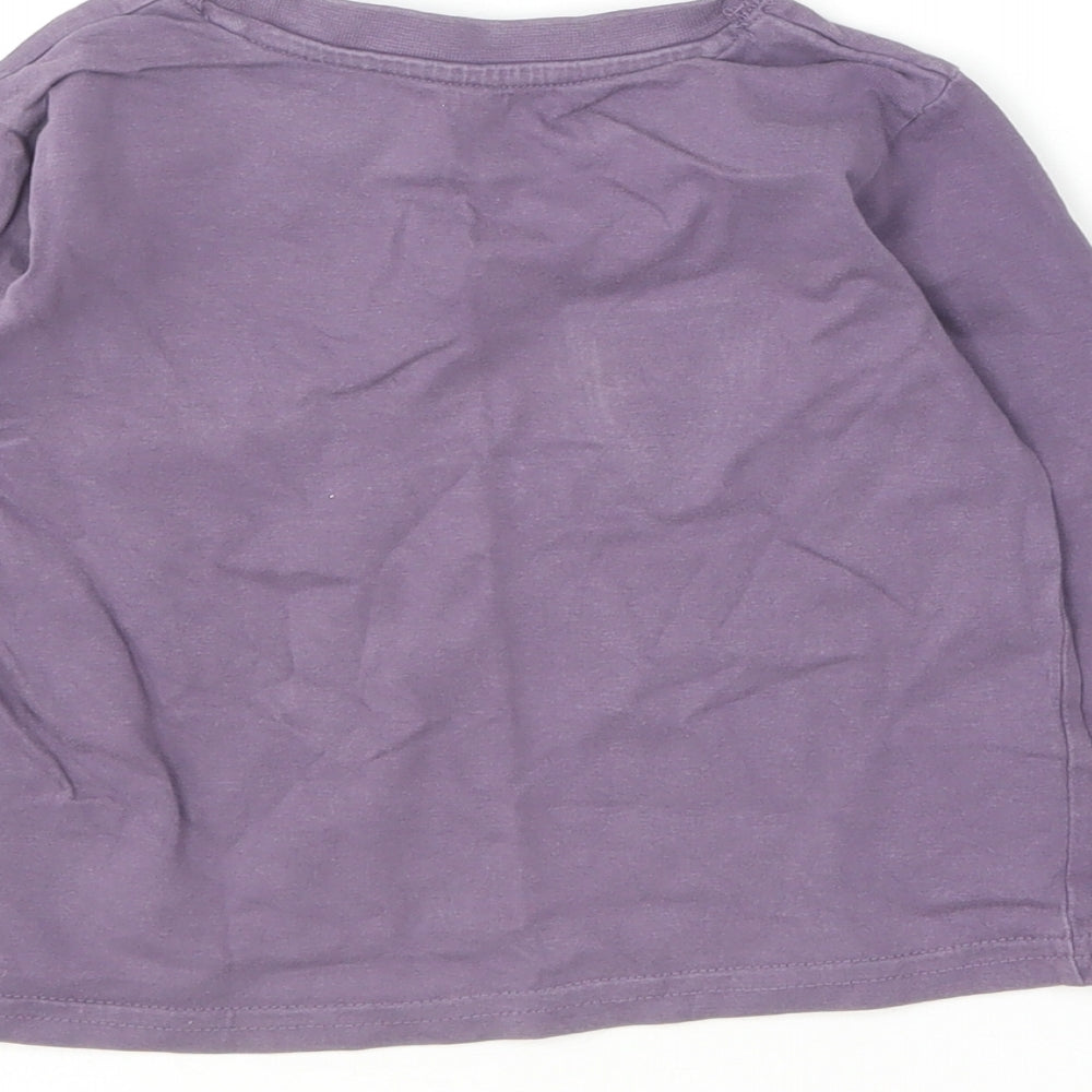 Matalan Boys Purple Cotton Basic T-Shirt Size 18-24 Months Round Neck