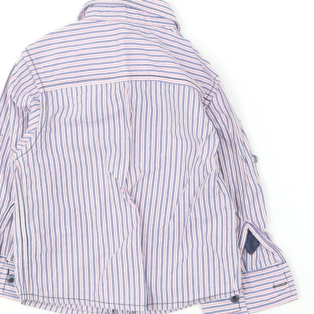 Early Days Baby Multicoloured Striped Cotton Basic Button-Up Size 12-18 Months Collared