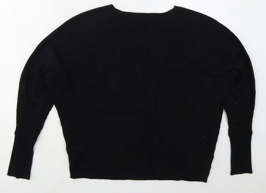 Primark Womens Black Crew Neck Viscose Pullover Jumper Size 14