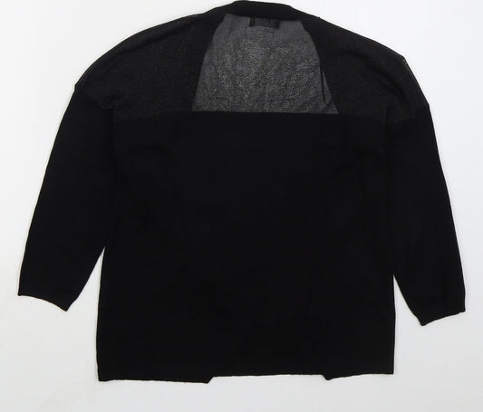 F&F Womens Black V-Neck Viscose Cardigan Jumper Size 8
