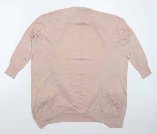 Atmosphere Womens Pink V-Neck Viscose Cardigan Jumper Size 10