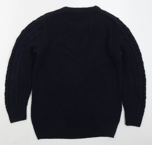 Matalan Mens Blue Crew Neck Acrylic Pullover Jumper Size M