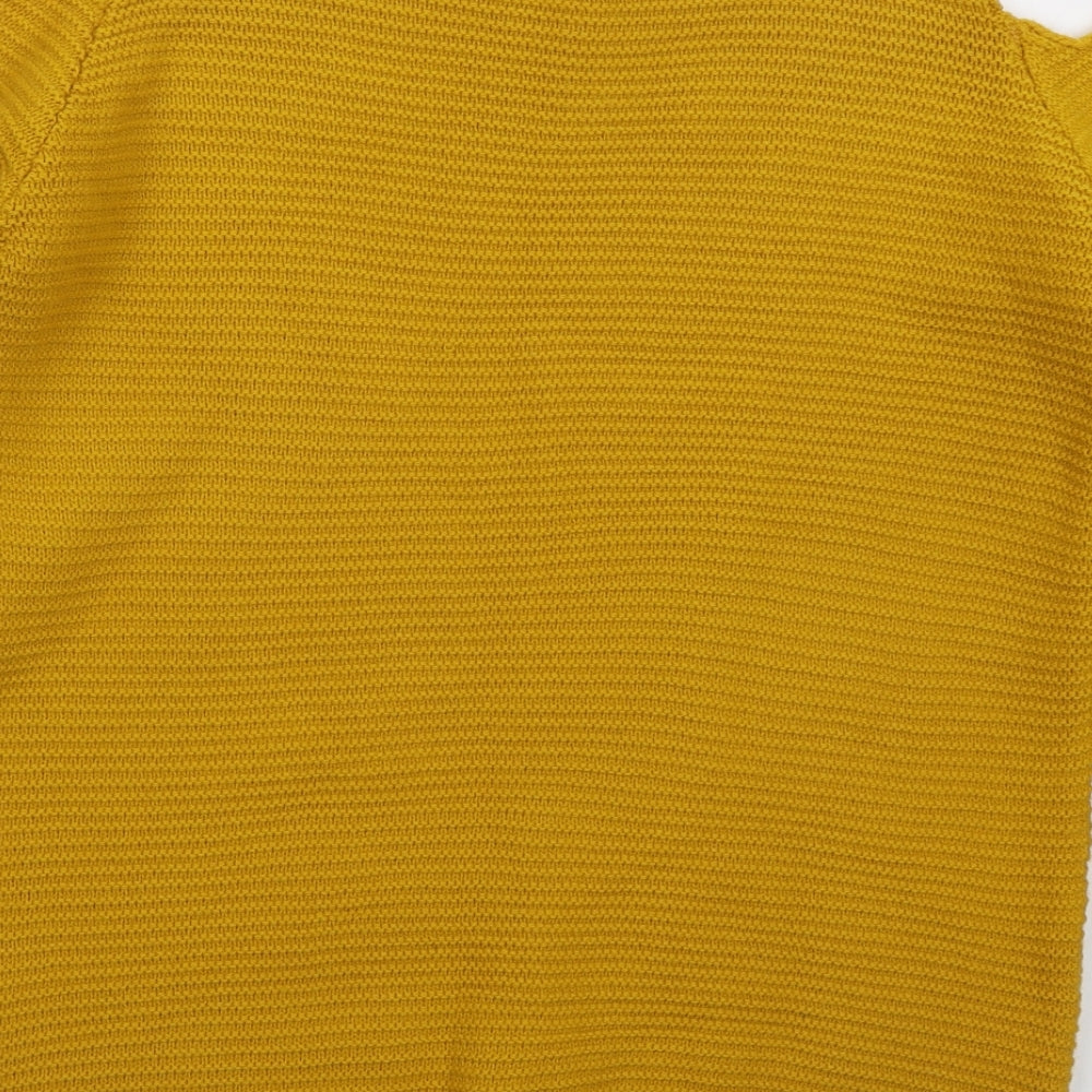 Primark Womens Yellow Crew Neck Acrylic Pullover Jumper Size 6