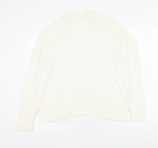 Gap Womens White Square Neck Cotton Cardigan Jumper Size S