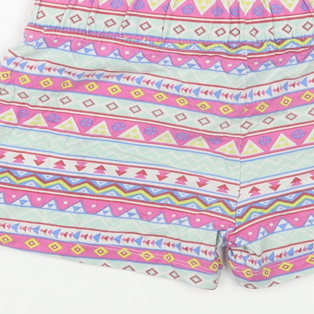 Dunnes Stores Girls Multicoloured Geometric Cotton Bermuda Shorts Size 6 Years Regular