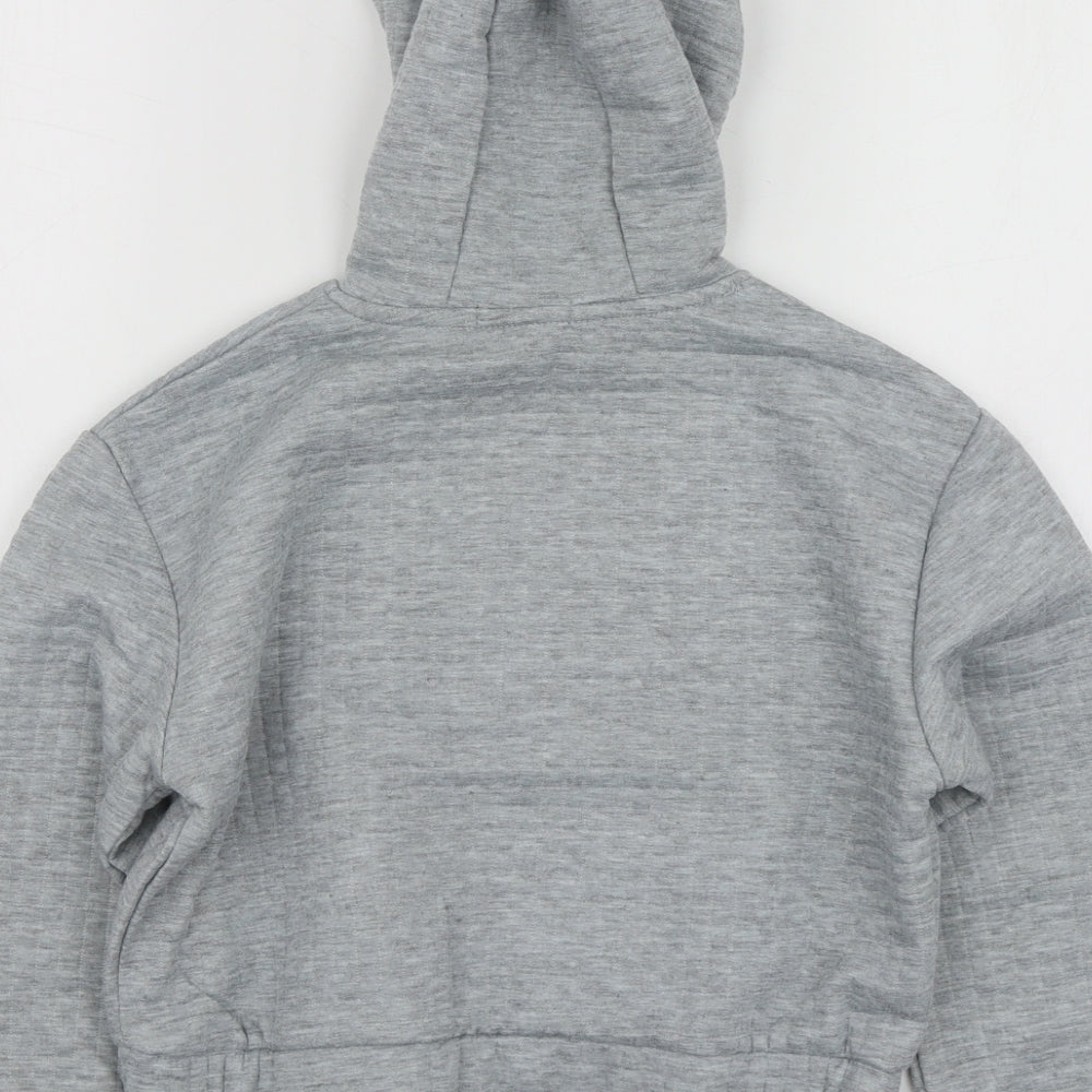 Primark Girls Grey Geometric Polyester Pullover Hoodie Size 9-10 Years