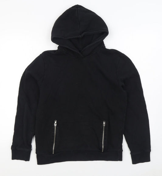 1971 Womens Black Cotton Pullover Hoodie Size M Pullover
