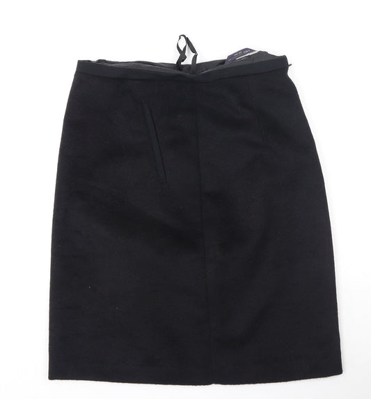 Marks and Spencer Womens Black Polyester A-Line Skirt Size 8