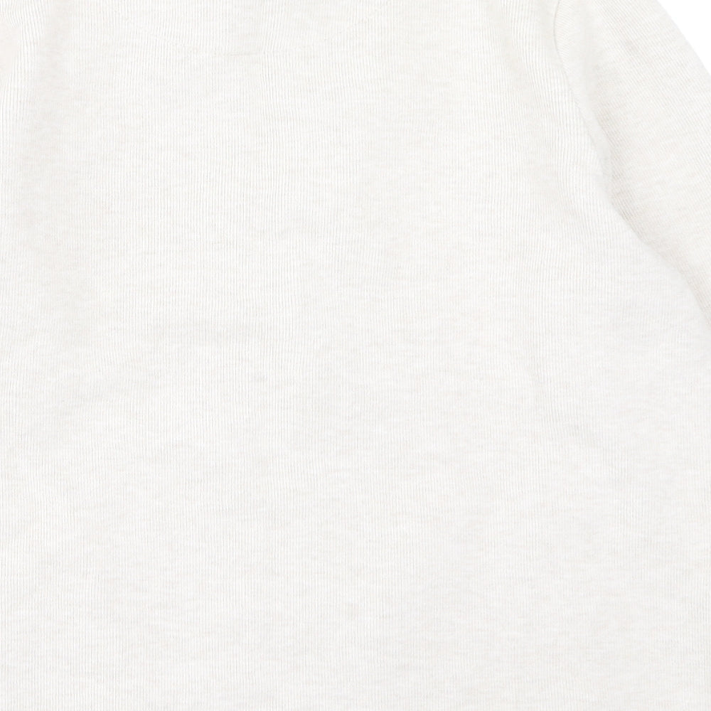 DASH Womens Beige High Neck Cotton Full Zip Jumper Size 14