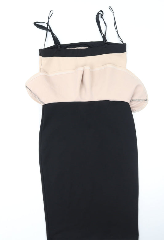 Quiz Womens Multicoloured Polyester Bodycon Size 10 Square Neck