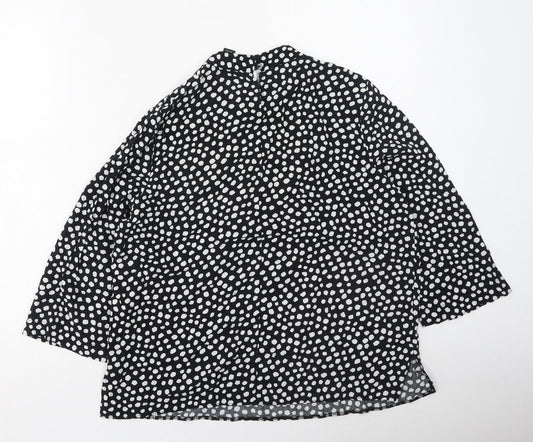 Primark Womens Multicoloured Polka Dot Viscose Basic Blouse Size 14 High Neck