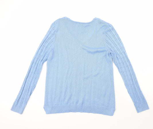 Womens UK Size M Gallery Blue Pullover Jumper