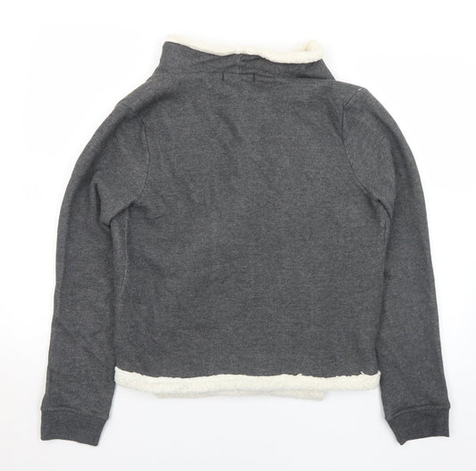 Womens UK Size M Derek Heart Grey Cardigan Jumper