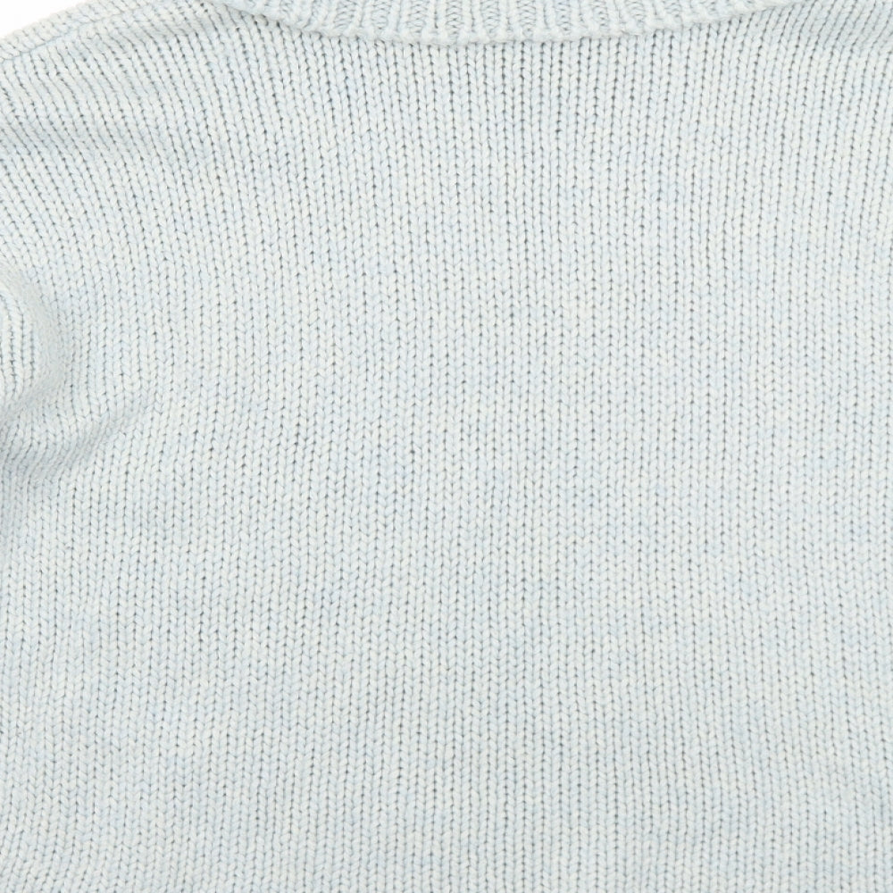 TU Womens Blue Roll Neck Acrylic Pullover Jumper Size 14