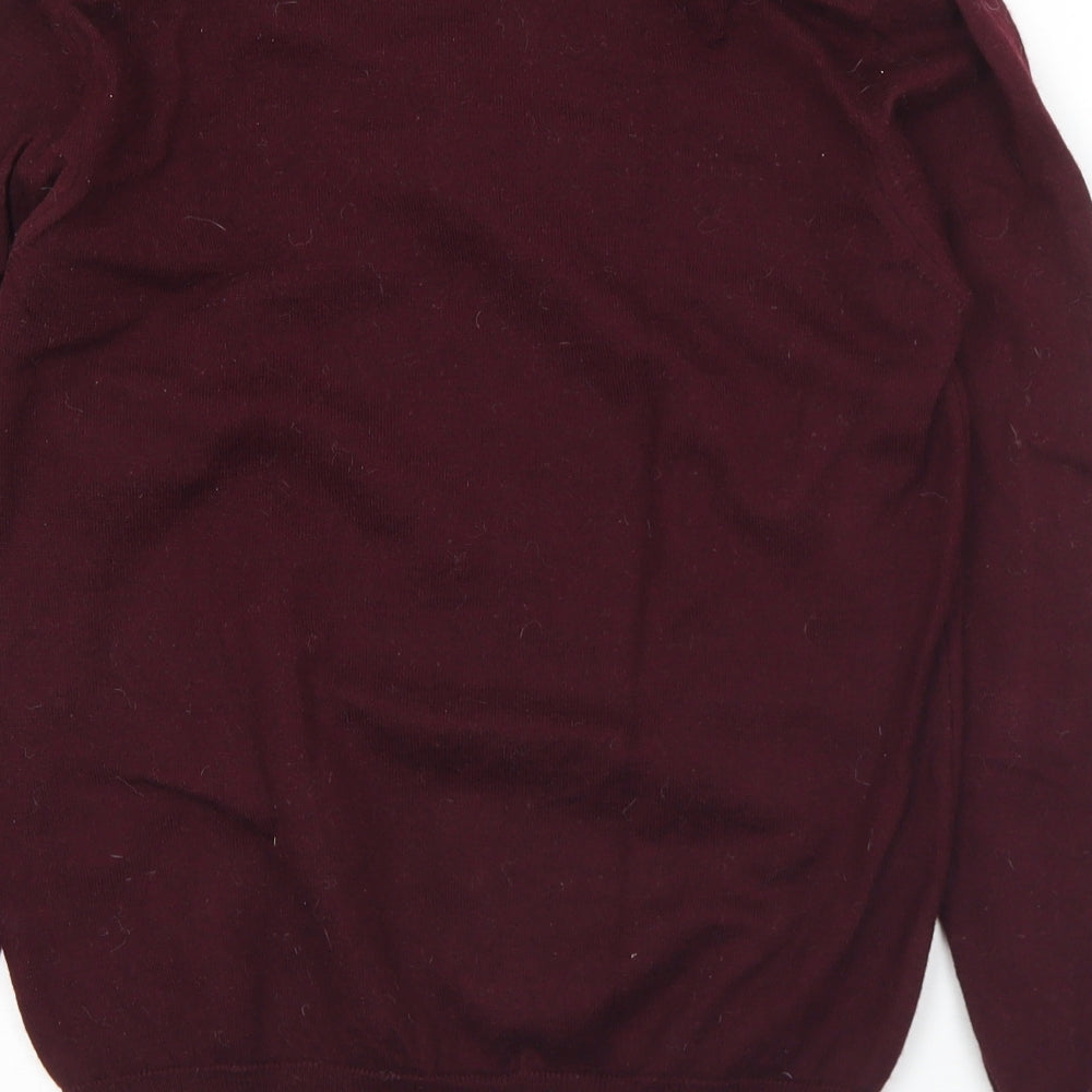 River Island Mens Purple V-Neck Wool Pullover Jumper Size S