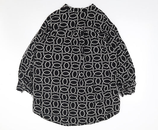 Womens UK Size M H&M Black Jersey Blouse