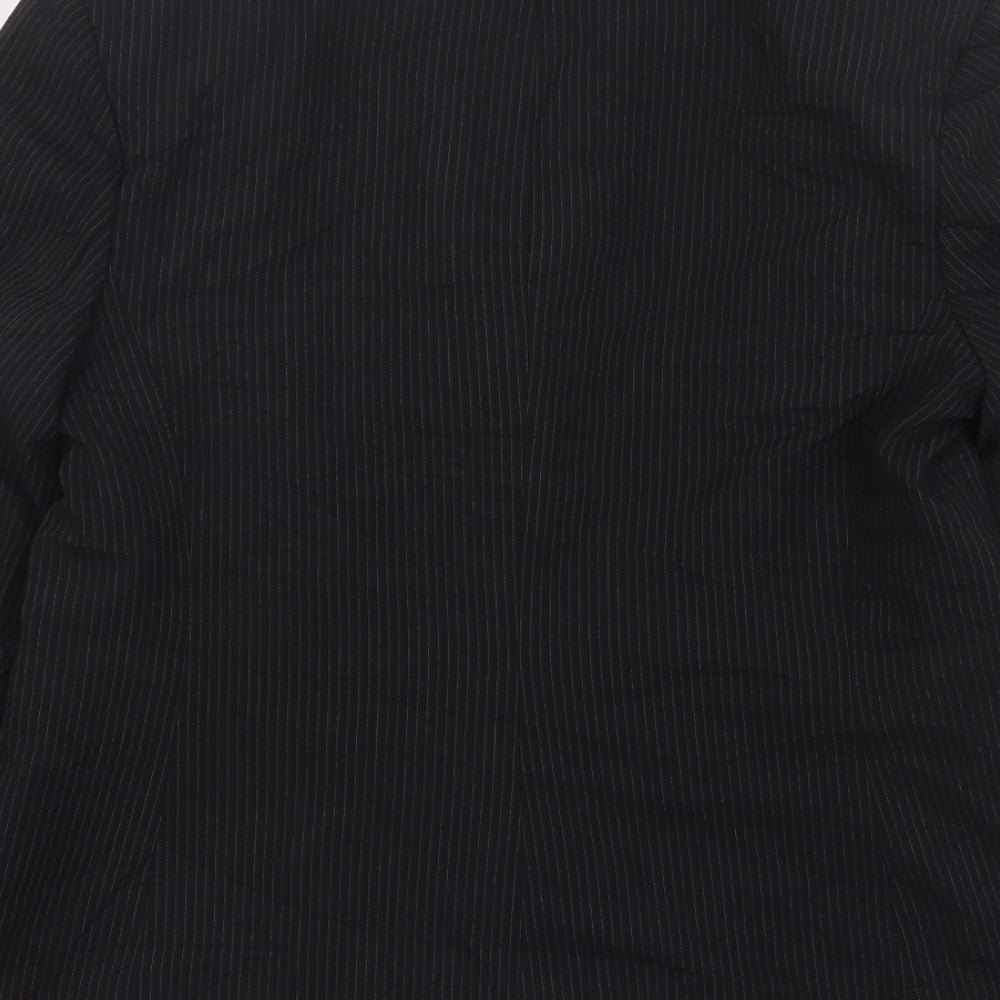 Autonomy Womens Black Striped Polyester Jacket Suit Jacket Size 16