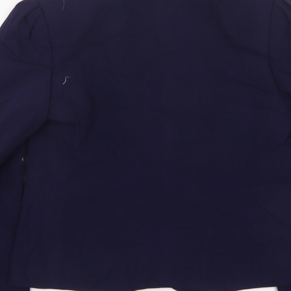 St Michael Womens Blue  Polyester Jacket Suit Jacket Size 10