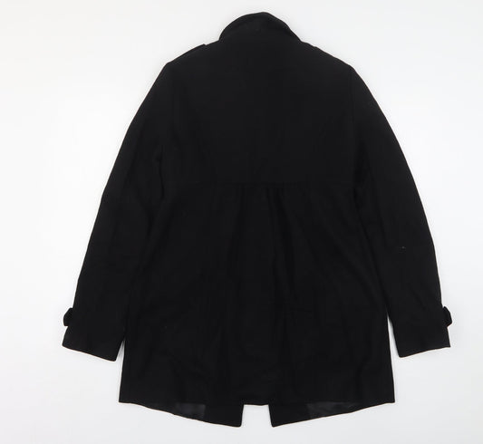 Womens UK Size 10 H&M Black Overcoat