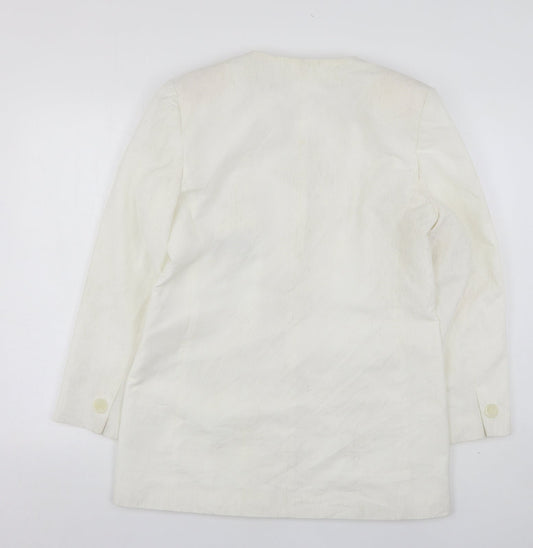 Canda Womens White Polyester Jacket Suit Jacket Size 14