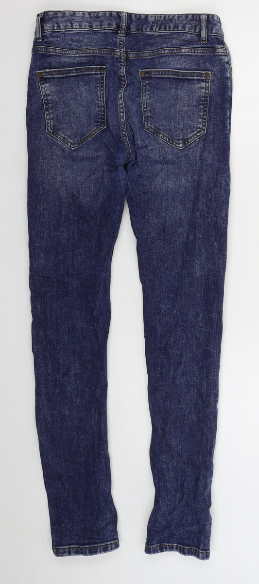 Denim Co Mens Blue Cotton Skinny Jeans Size 28 L32 in Regular Button