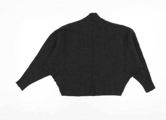 Apricot Womens Grey Mock Neck Viscose Pullover Jumper Size 12