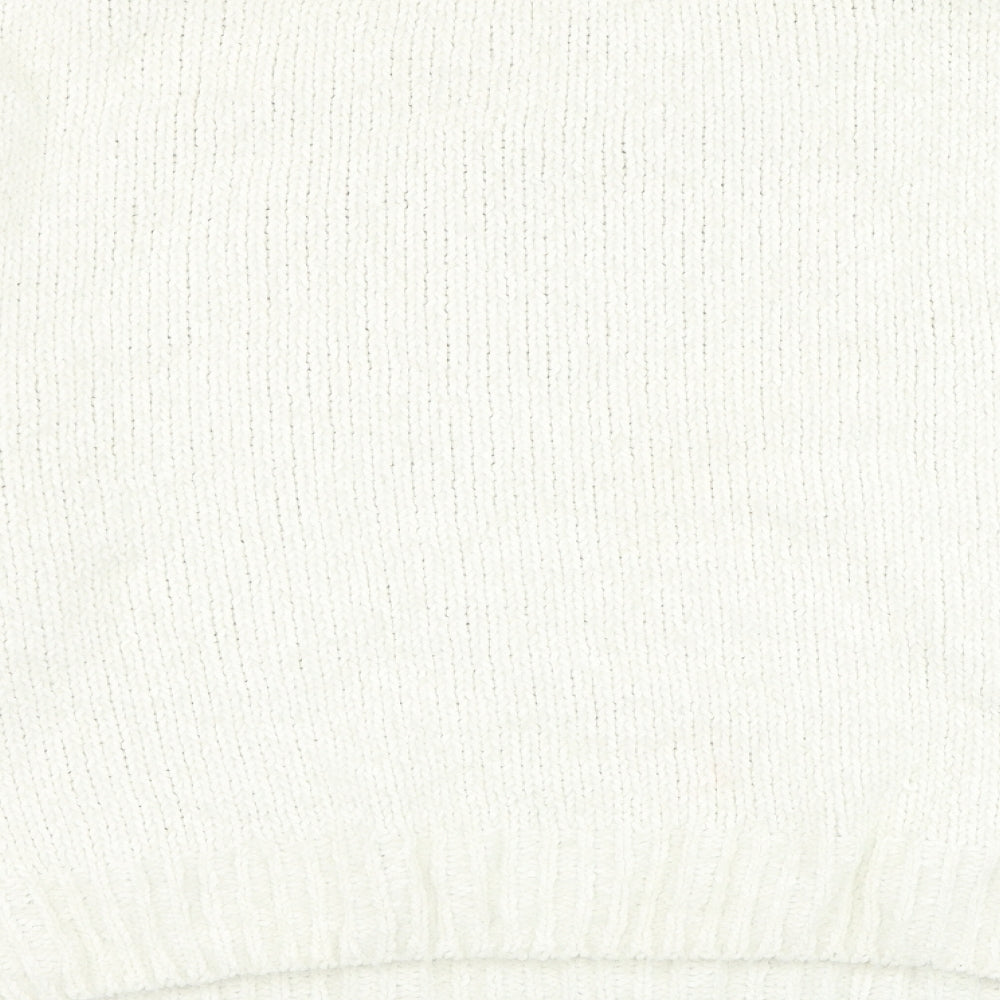 Primark Womens White Round Neck Polyester Pullover Jumper Size 18