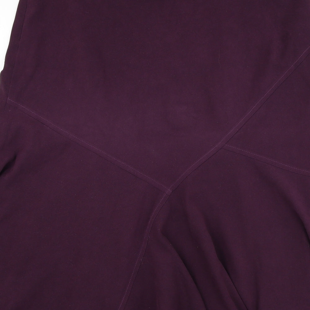 Berkertex Womens Purple Polyester Skater Skirt Size 14 Zip