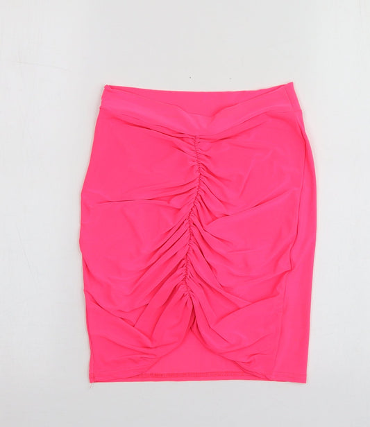 PRETTYLITTLETHING Womens Pink Polyester Mini Skirt Size 6