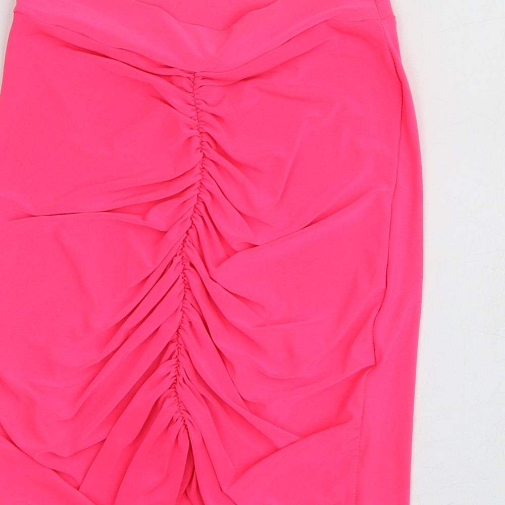 PRETTYLITTLETHING Womens Pink Polyester Mini Skirt Size 6